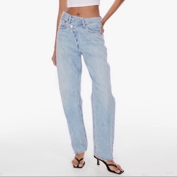 Agolde denim criss cross jeans size 24 but fits bigger. Only worn once - Picture 1 of 5